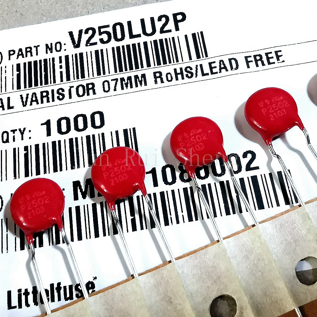 1/10/20PCS New Original Litteifuse For V250LU2P P2502 Red Varistor 410V 1.2KA DISC 7MM Rheostat AC250 DC330 90pF MOV