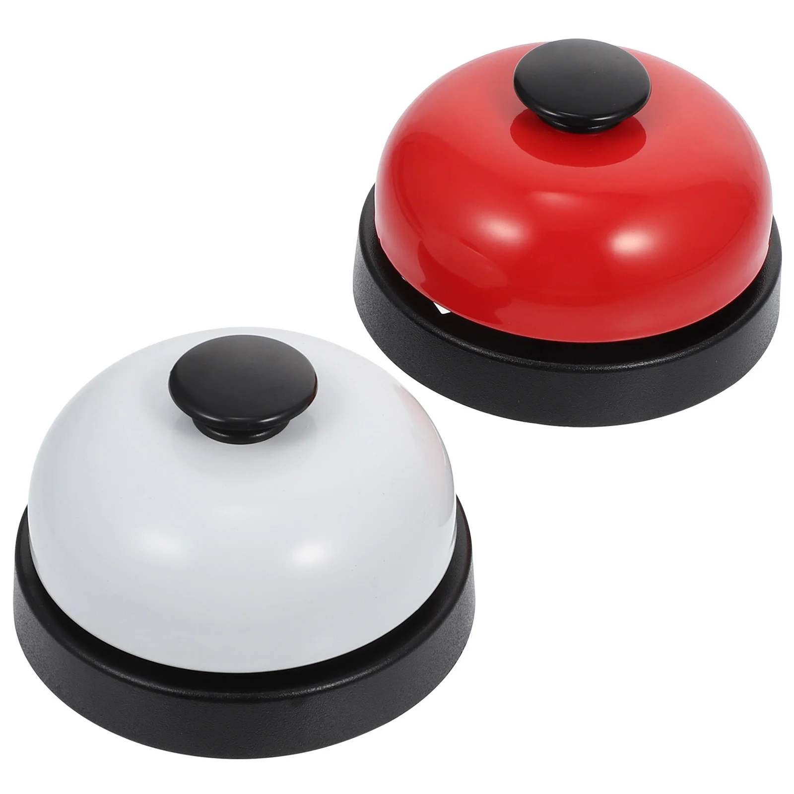 2 Pcs Game Bell Table Desk Toys Big Head Hand Pressing Service Competitive Metal Calling Ring Answering