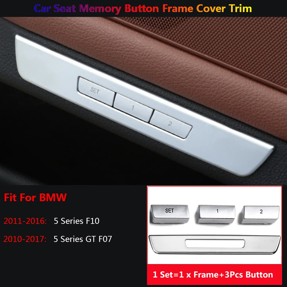 Car Seat Memory Frame Button Cover Trim For BMW 5 Series GT F10 F18 F07 2011-2017 Interior Inner Decorative Stickers Auto Para