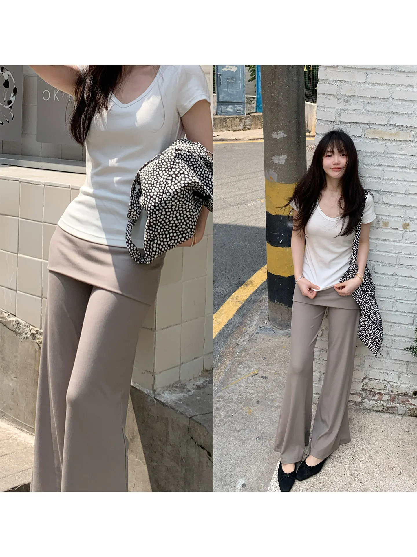 

Женские летние модные повседневные брюки-клеш с высокой талией, больших размеров, с длинными штанинами, в нежном стиле