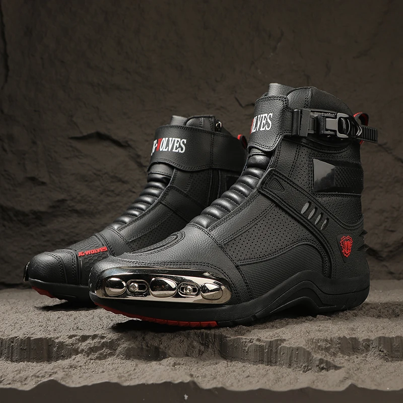

Motorcycle protective riding boots men's racing boots four season off-road high top breathable anti slip cycling boots equipment
