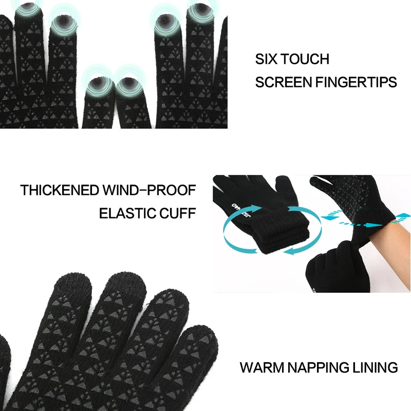 Riding Gloves Outdoor Autumn Winter Warm Gloves Fleece Running Men And Women Windproof Touch Screen Fitness Photography 1 pairs