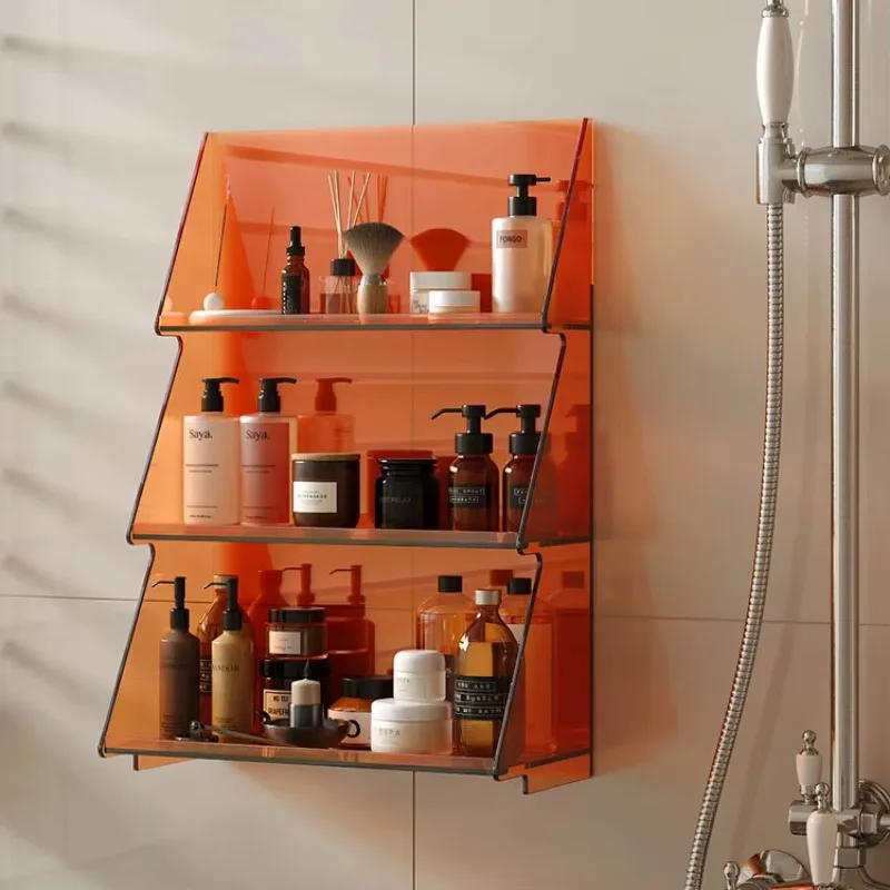 DSA light luxury acrylic bathroom rack wall-mounted toilet storage rack high-end hotel bed and breakfast bathroom storage