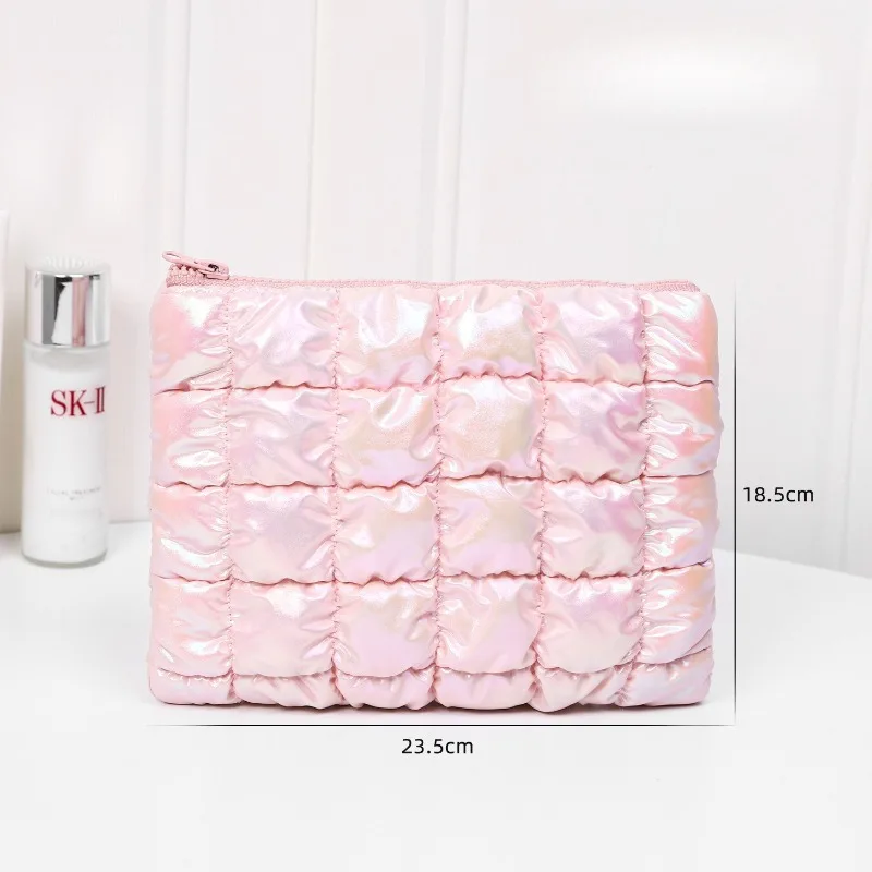 أنيقة 2025 حقيبة مستحضرات تجميل أنيقة الحد الأدنى حقيبة مستحضرات التجميل العصرية مطوي حقيبة يد أنيقة الكورية حقيبة للتخزين المرأة مخلب