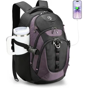 Swissdigital Design Laptop Backpack with USB Charging Port Travel Backpack Fits 15.6 inches Computer 31L College School Backpac