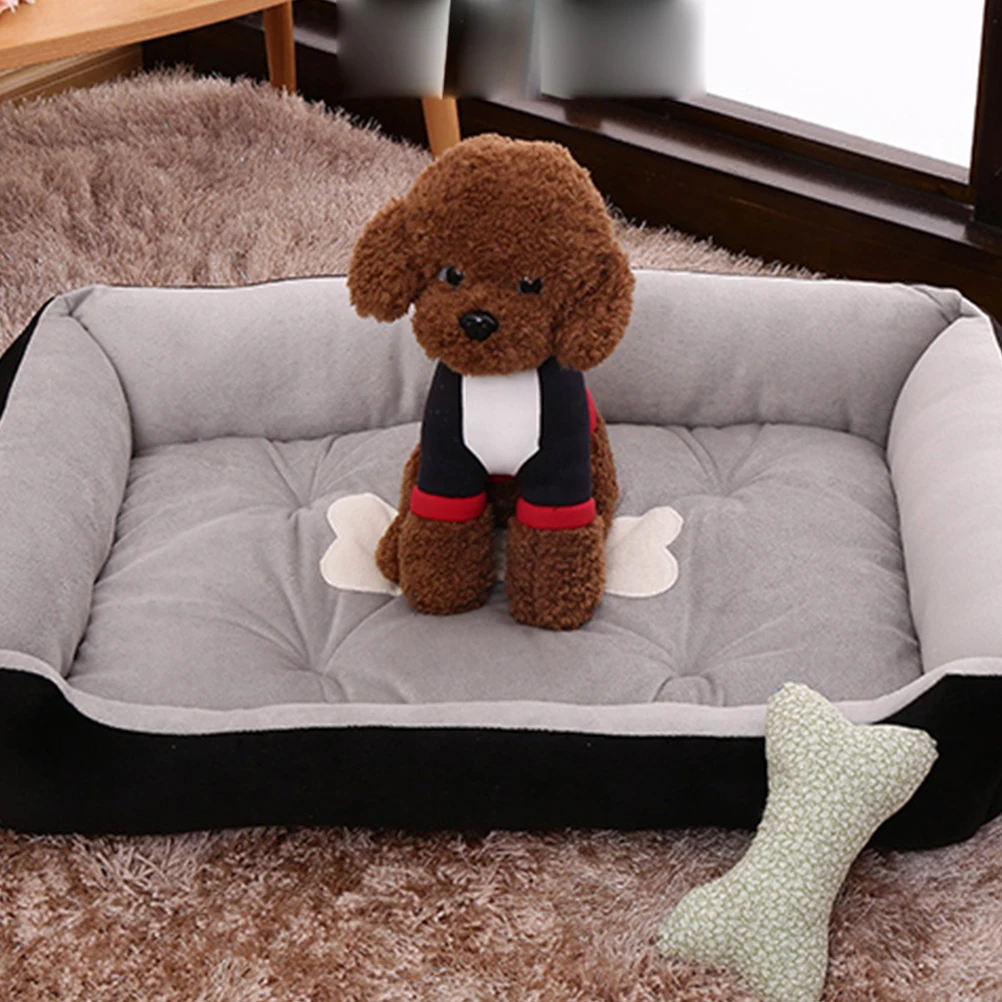 

Thickened Pet Bed 45Cm Waterproof Anti-Slip Soft Pad Easy Wash Durable Warm Winter Nest For Dogs Cats Small Pets Gift (Black)