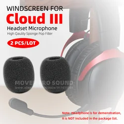 For Kingston HyperX Cloud III 3 Headphone Mic Pop Filter Headset Microphone Windscreen Sponge Cover Shield Foam Windshield