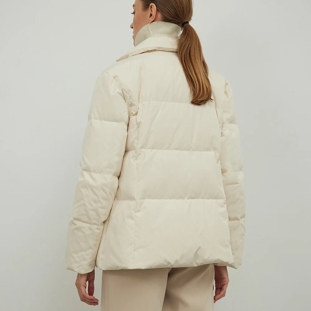 Mkyn white duck down coats, women loose ultralight windproof parkas, casual down jacket outerwear