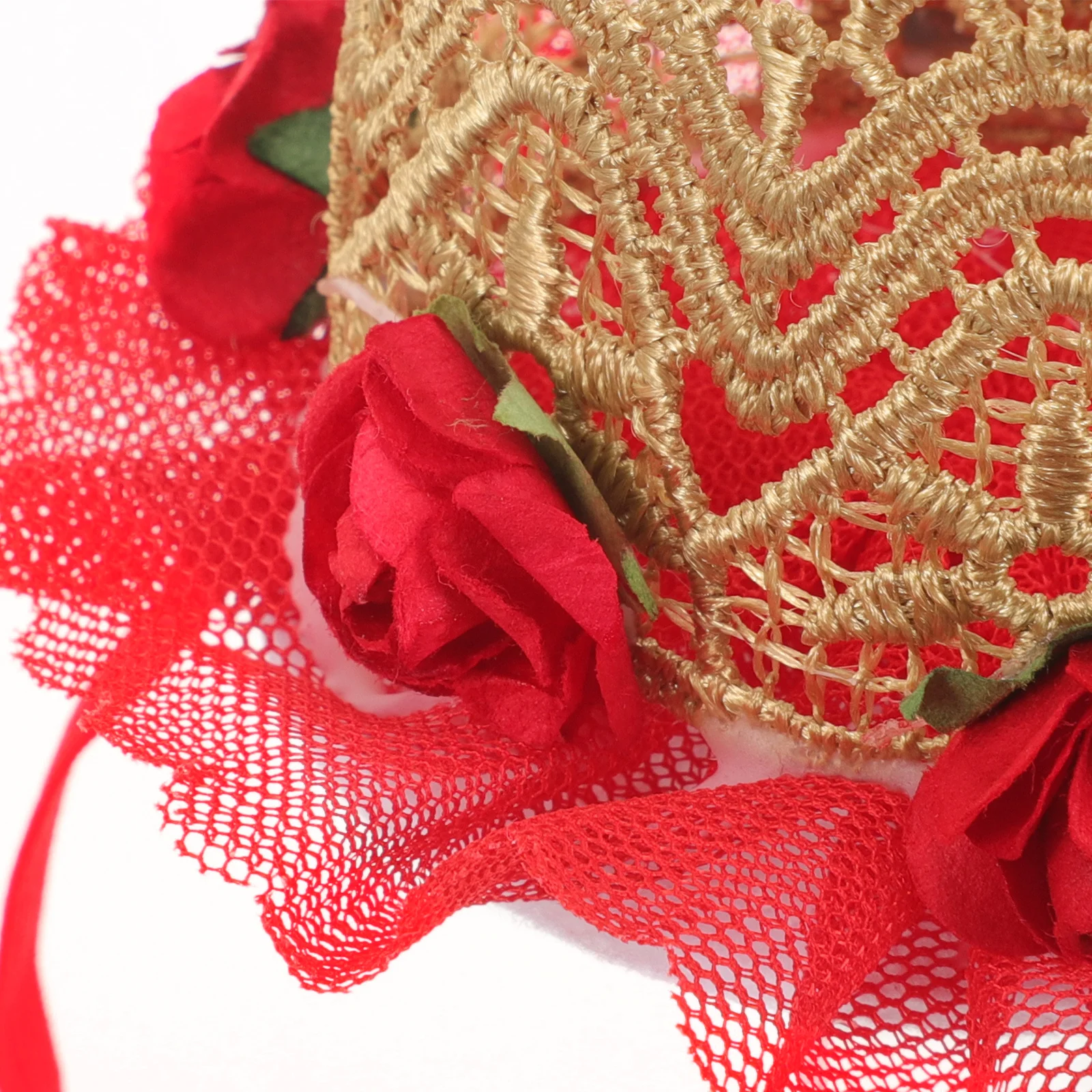 

Baby Birthday Crown Rose Lace Mesh Headdress Light Pink Hair Accessories Party Hat Photo Prop Headband