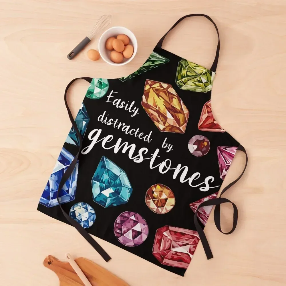 

Easily distracted by gemstones Apron Kitchen christmas kitchen cloths Apron