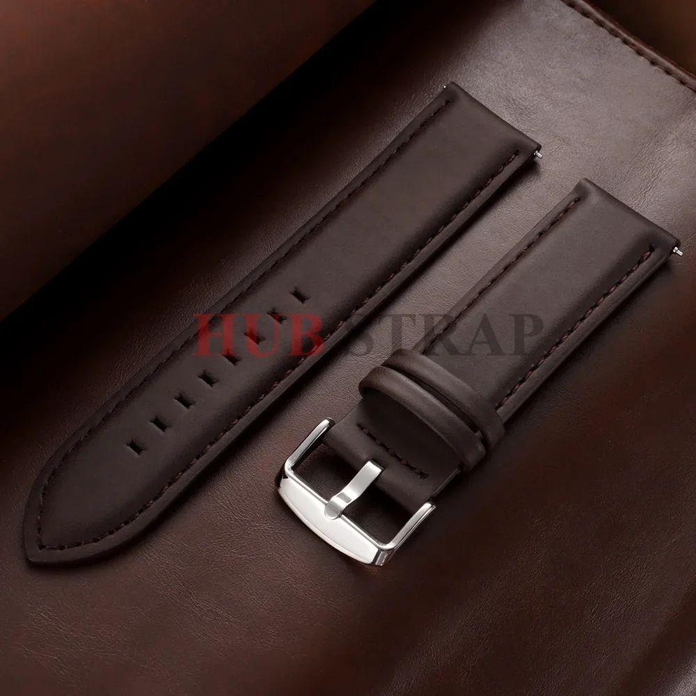 18mm 20mm 22mm Schnellverschluss Echtleder-Uhrenarmband für DW für Omega Schwarz Braun Rot Dornschließe Uhrenzubehör – Detail 16