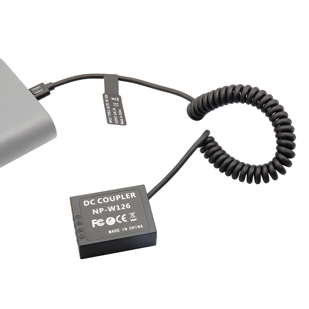 Typ-C PD Dummy-Akku-Kit für Fujifilm Canon Nikon Sony Panasonic, 9V Powerbank zu 7,4-8,4V für Akkuanzeige – Detail 3