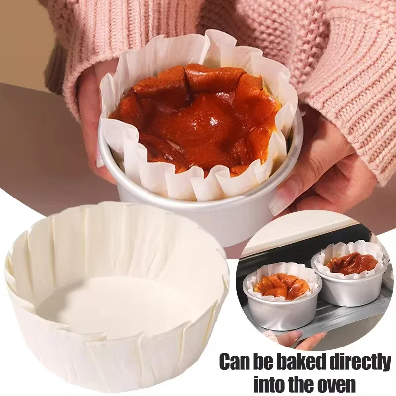 مقلاة لخبز الكعك تُستخدم لمرة واحدة ، صينية زيت الجبن ، قالب قابل للطي ، 4 6 5 8 "، 50 بطانة