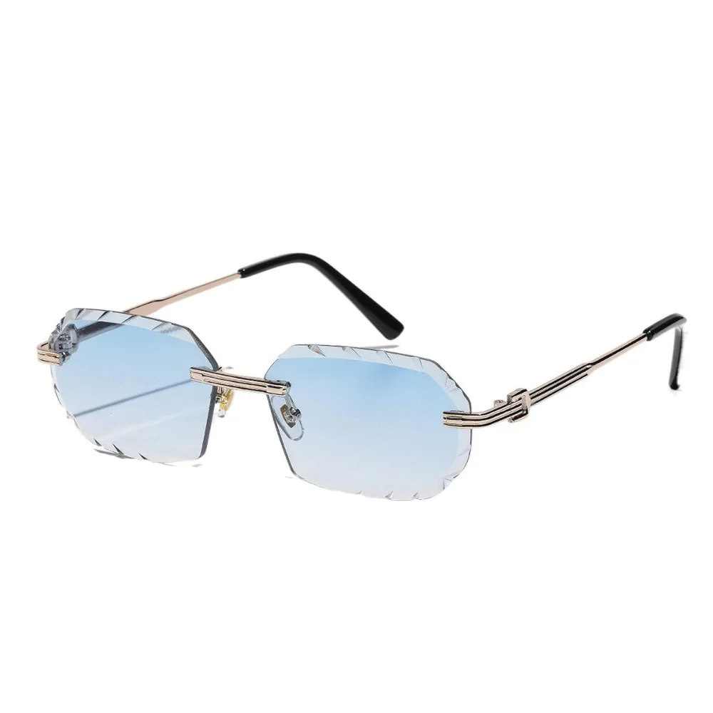 

Fashion UV 400 Rimless Sunglasses Punk Metal Men Sunglasses Korean Style Square Driving Eyewear Outdoor