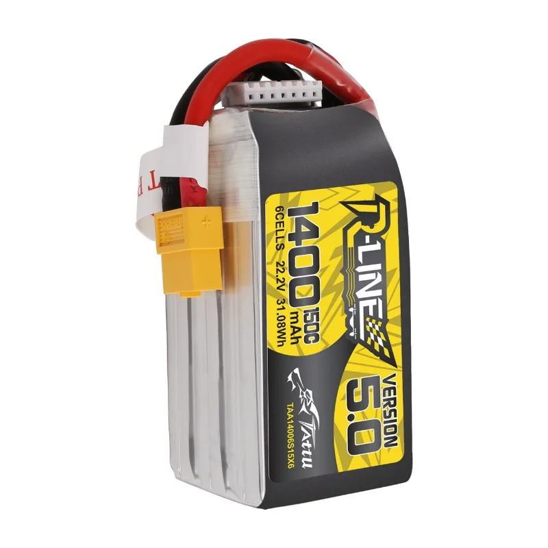 1400mAh 6S 150C 22.2V Model Aircraft Battery for Drone Model Quadcopter Replacement Rechargeable Lithium Battery with XT60 Plug