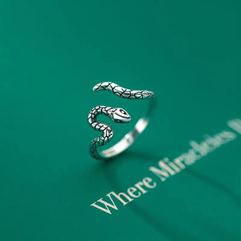 925 Sterling Silver Snake Adjustable Rings For Women Engagement Wedding Jewelry Gift Female   Jewellery