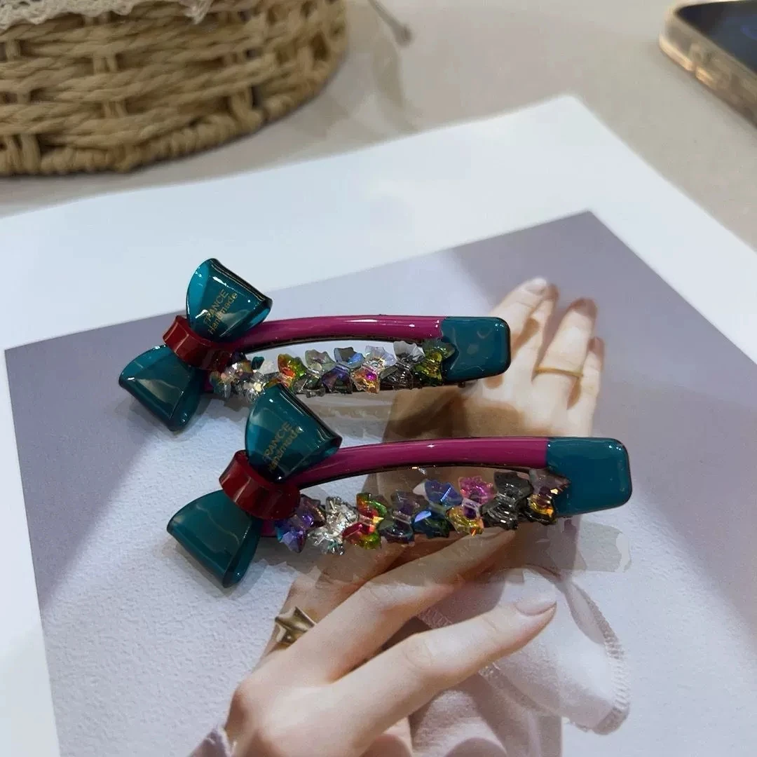 الكورية الموضة الراقية مشبك شعر فتاة الملونة القوس الانفجارات الجانب كليب مزاجه كليب Duckbow كليب أنثى إكسسوارات الشعر