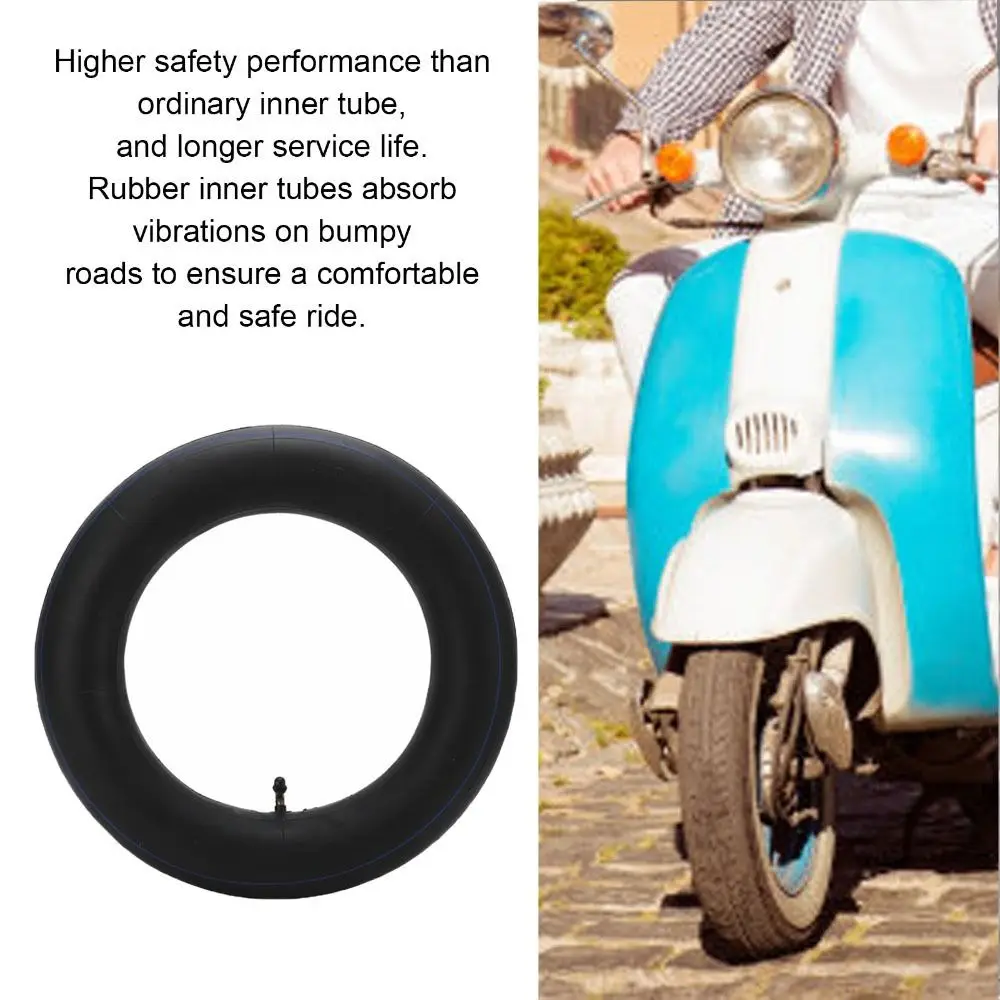 Durable 3.50‑10 Inner Tires Rubber Curved Mouth Motorcycle Tire Tube Black Dirt Bike Tubes Motorbike