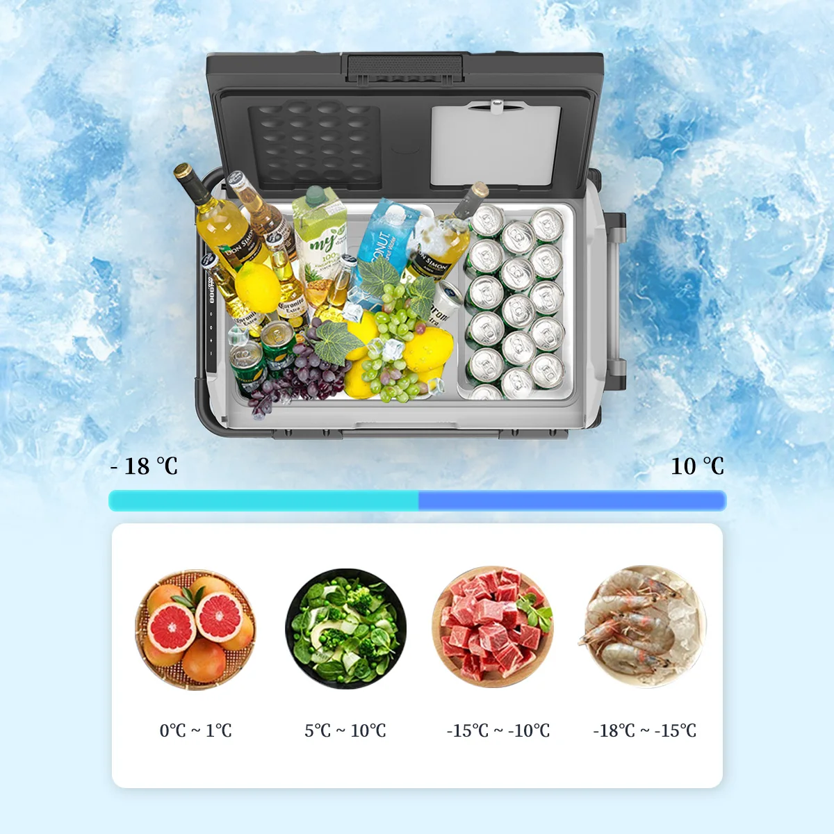 EZGW41 Alpicool portable fridge ac 100-240V dc 12v 24v refrigerator compressor fridge car truck outdoor battery fridge freezer