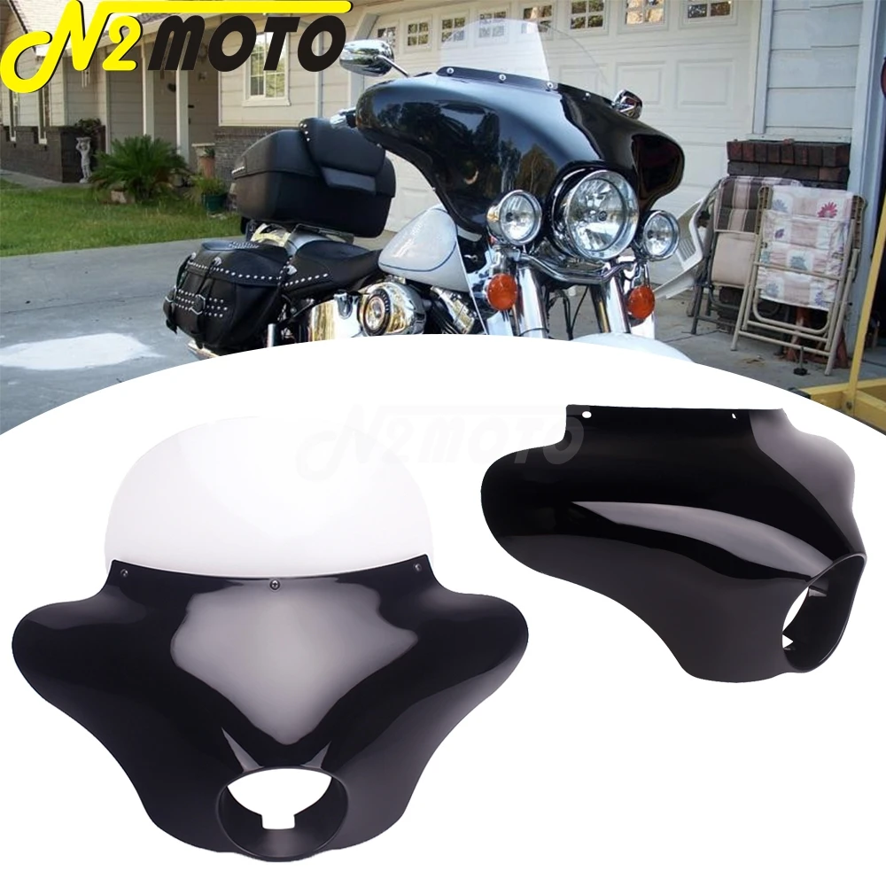 

For Harley Sportster Softail Dyna Street Bob Fat Bob Electra Glide Front Outer Batwing Fairing Visor Cowl Mask Headlight Fairing