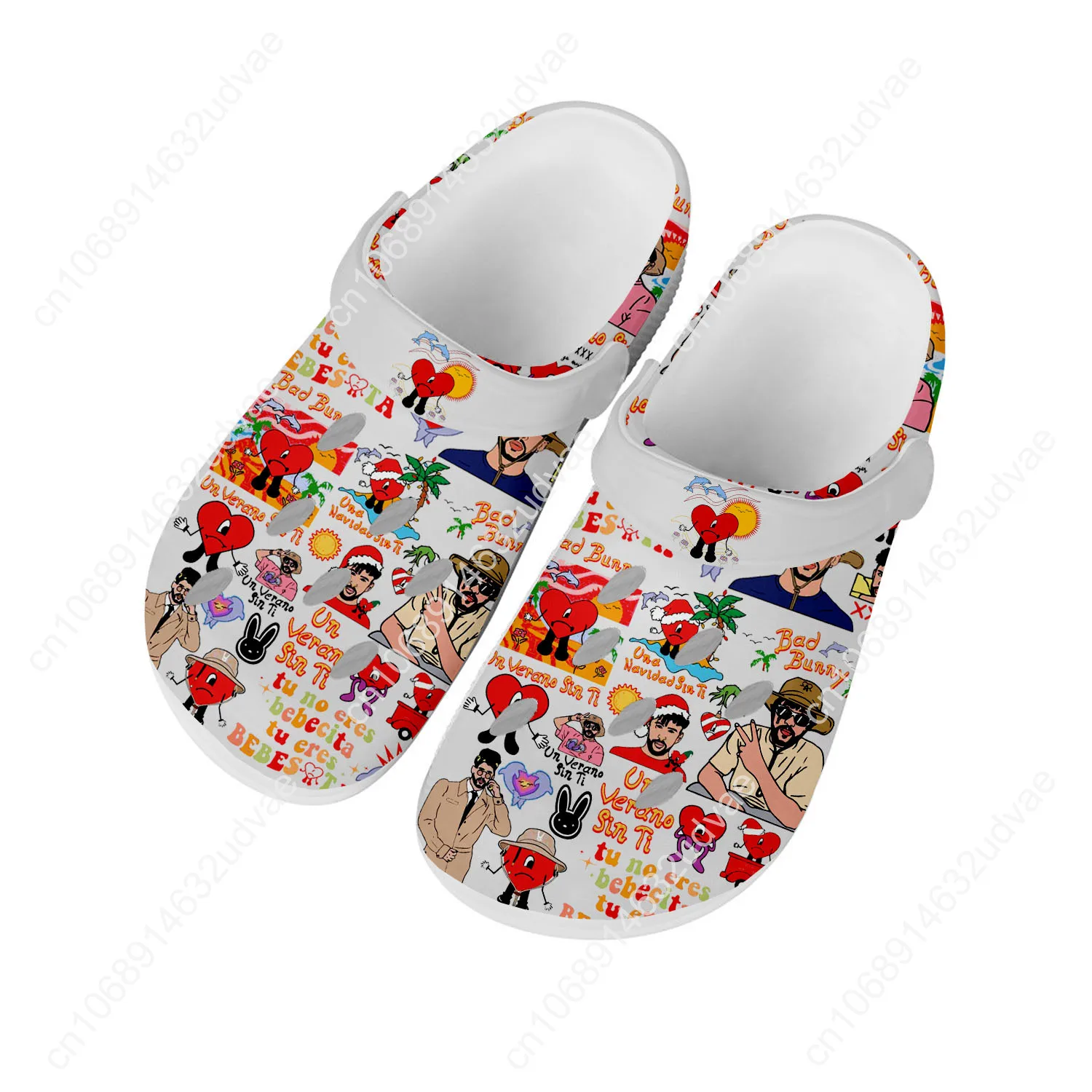 Bad Bunny Water Shoes Men Women Teenager Non-slip Fashion Home Garden Clogs Custom Sandals Beach Breathable Hole Slippers