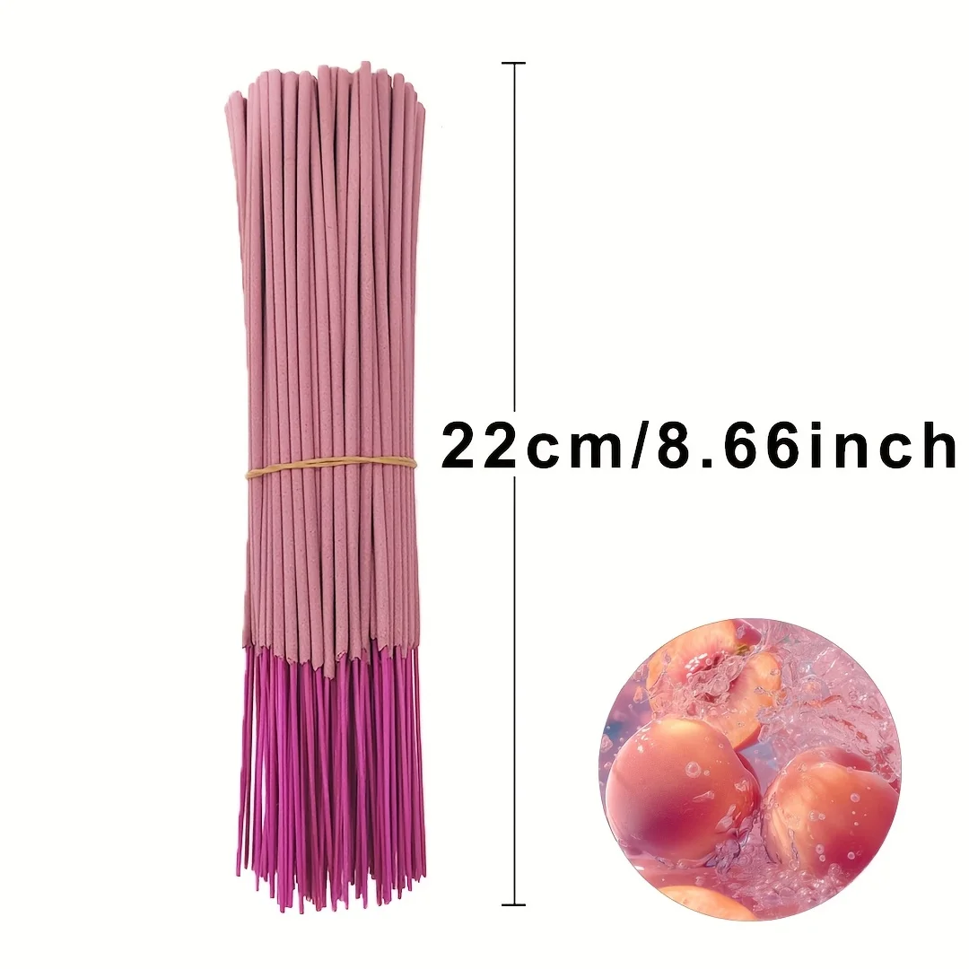 Meistverkaufter Aromatherapie-Stick mit Pfirsichduft - 22,0 cm lange Bambus-Räucherstäbchen, langanhaltender Duft, geeignet für Heimdekoration, Yoga, Meditation und Feste (Juni-Fest, Muttertag, Vatertag) – Detail 3