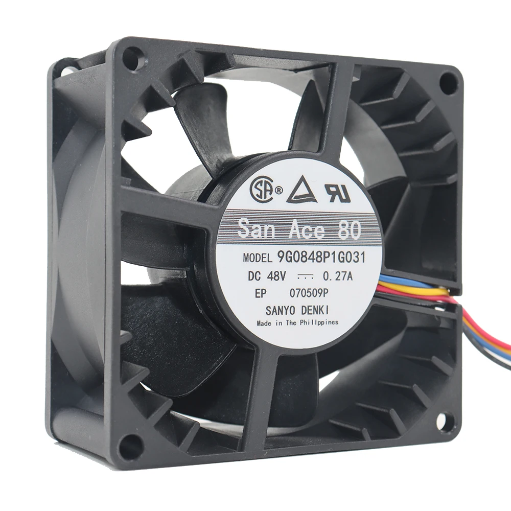 New Original Sanyo 9G0848P1G031 48V 0.27A 8038 8CM 4-Wire Dual Ball Bearing High Airflow Fan