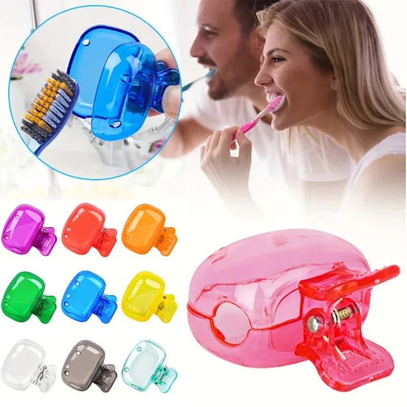 

500PC Travel Toothbrush Head Cover Toothbrush Protector Cap Brush Pod Case Protective Portable Plastic Clip For Household Travel