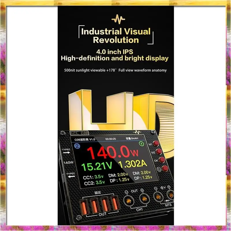 AA46 HOT-I2C C09 الجهد واختبار التيار 4 بوصة 0-40 فولت المدخلات ثنائي القناة وضع العرض الرقمي الذكي الشحن #3