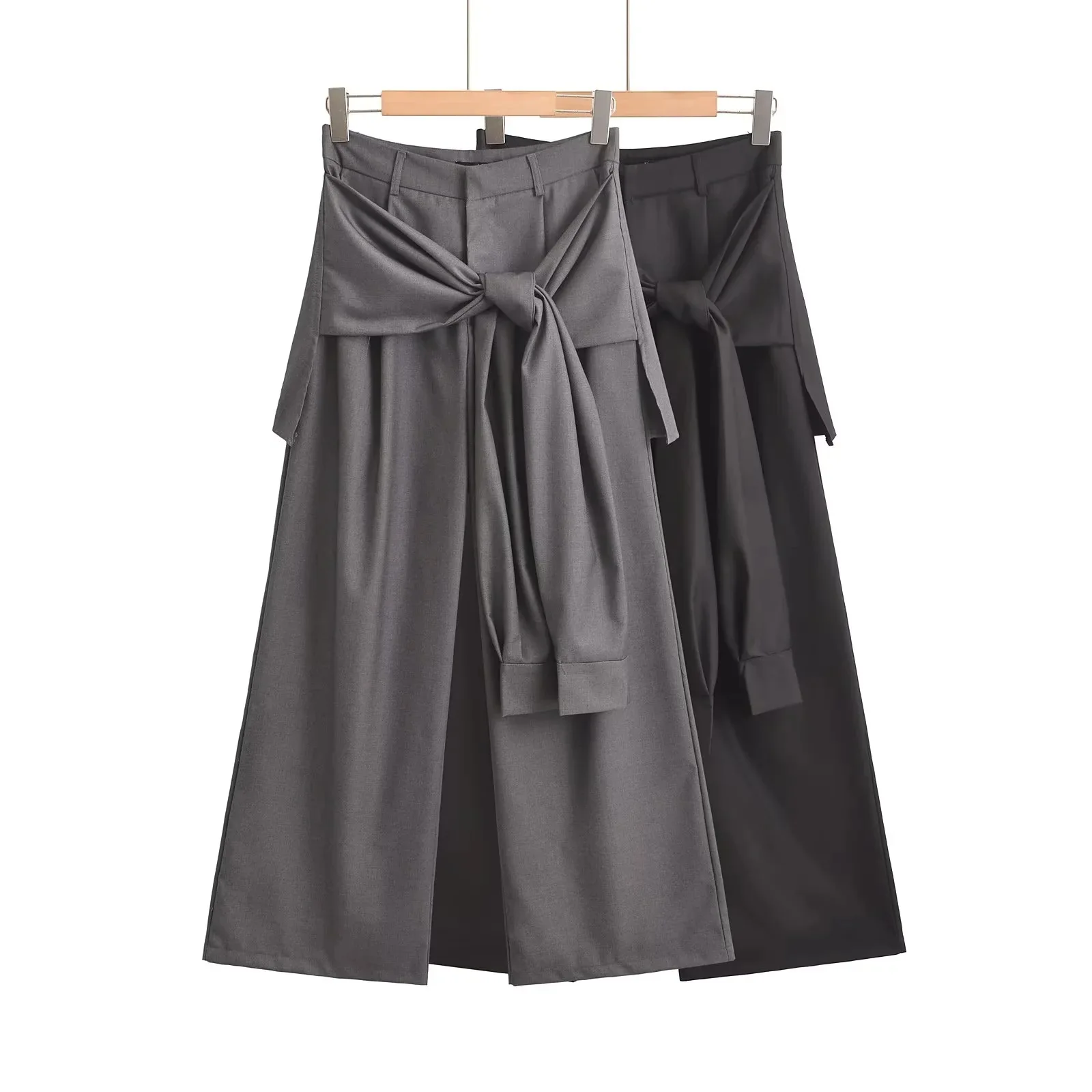 

SuperAen Wide-leg Pants Women's 2025 New Summer Trousers Casual Pants Cool and Comfortable Split Straight-leg Pants