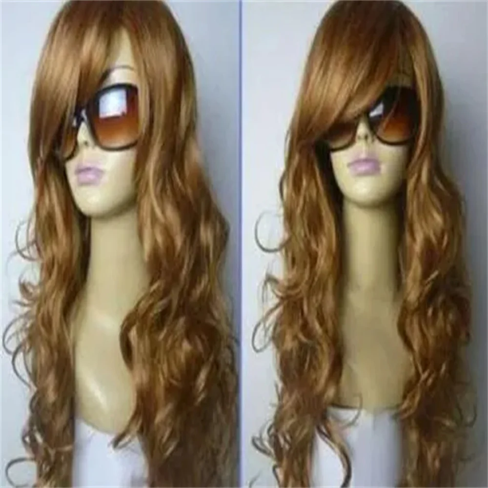 

Hot Sell Fashion New Long Brown Curly Women's Lady's Hair Wig