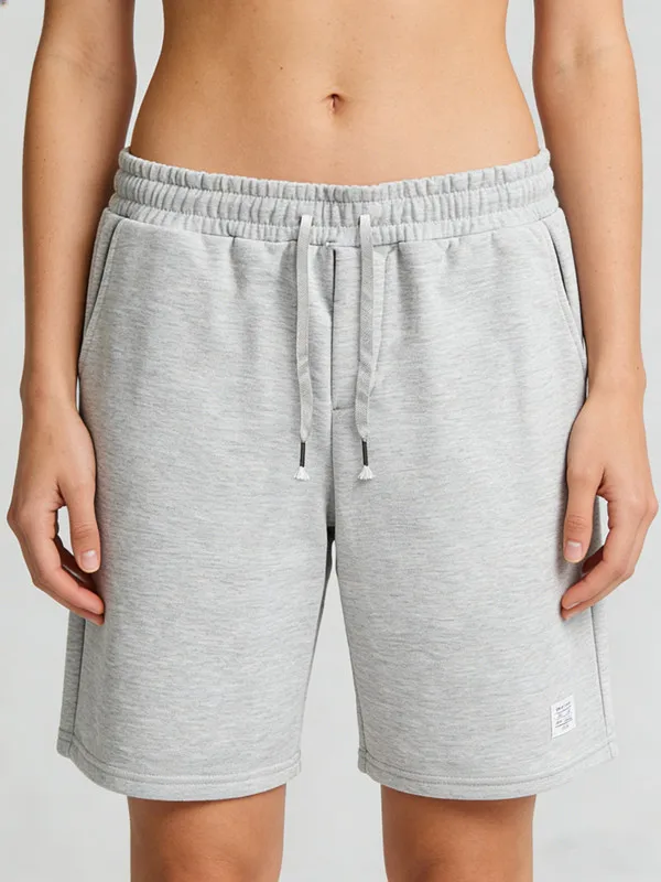 

Men's Casual Solid Knee-Length Sweat Shorts Elastic Waist Drawstring with Pockets Summer Loose Fit Breathable Jogger
