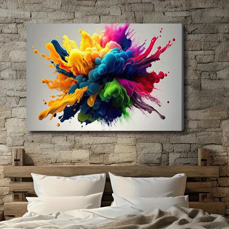 Colorful Smoke Shock Framed Canvas Art Print