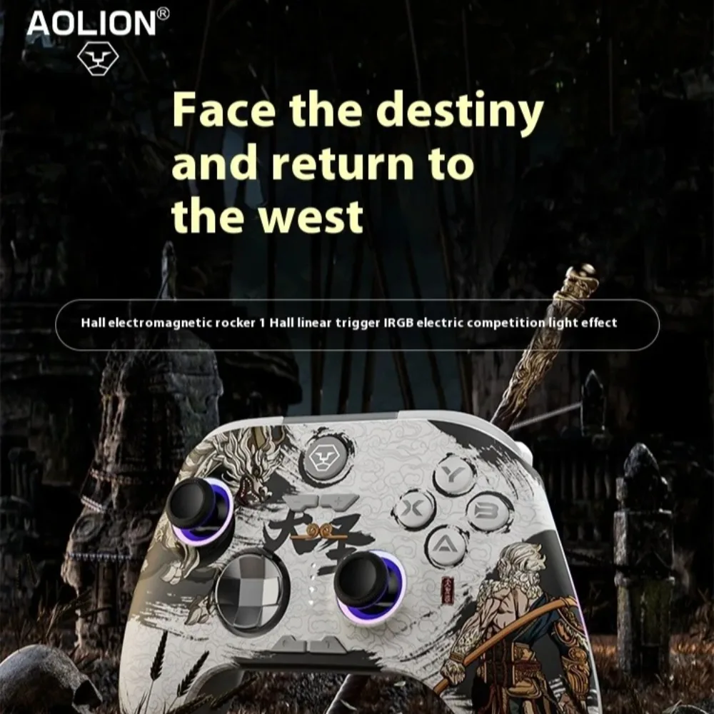 Aolion Wukong Gamepad Pc Controls For Xbox Pc Wireless Bluetooth Esports RGB Game Handle Hall Joystick Linear Trigger Gamer Gift
