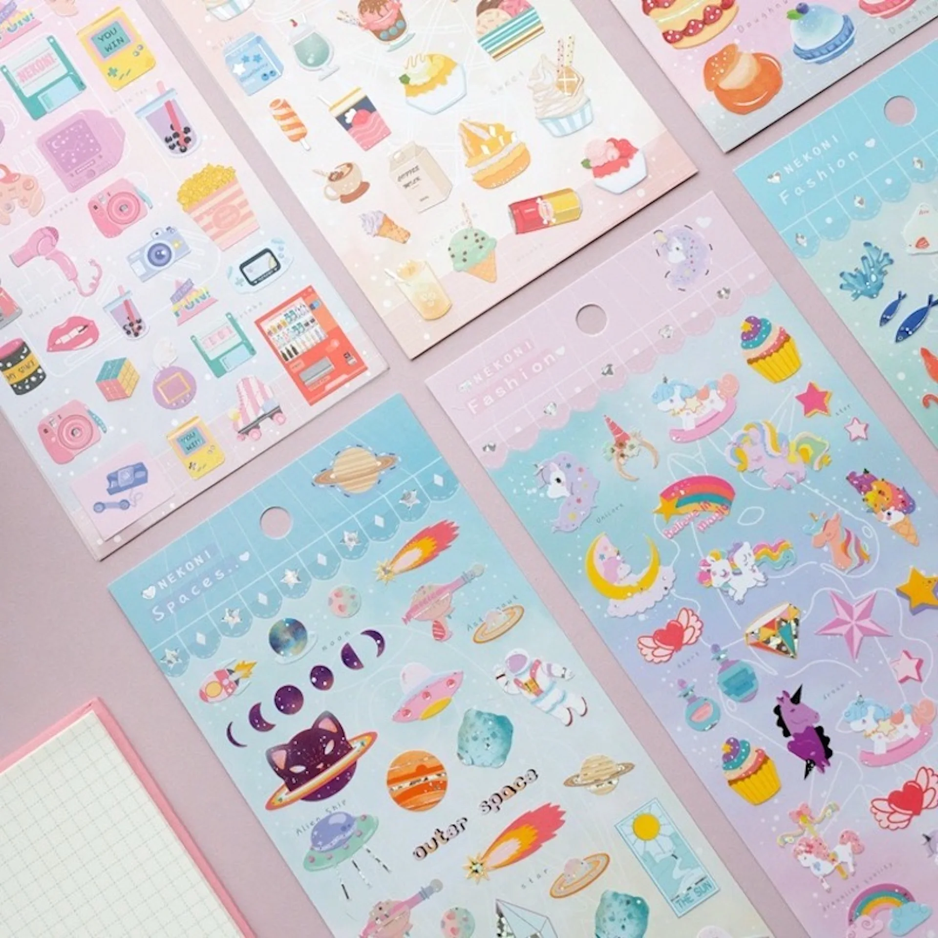 Cute Stickers Kawaii - Cake/Magic/Sea/Space/Ice Cream/Daily Delights