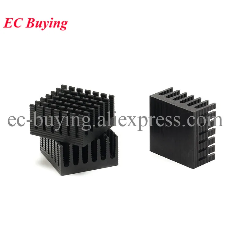 5Pcs/1pc Heatsink 28*28*15MM Radiator Cooler Cooling Fin Aluminum Heat Sink 28x28x15MM IC Module PBC PCB Black Silver Gold