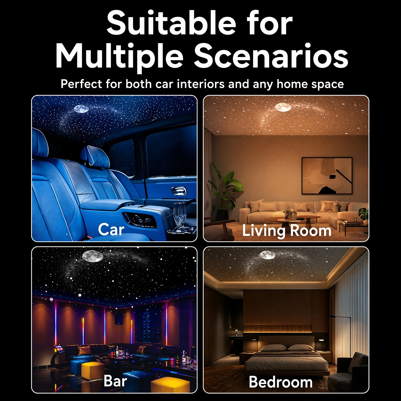HD Smart Dynamic 5D Holographic Night Light Projector, 2-in-1 Galaxy Star and Ocean Projector with 3/6/12/24Films for Home Decor view 6