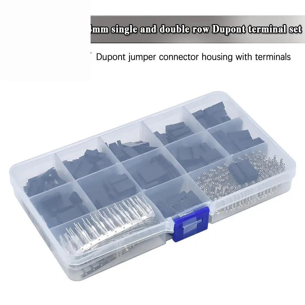 Carcasa  plástico DuPont  2,54 mm  una y dos filas con kit  terminales para conectores  puente DuPont
