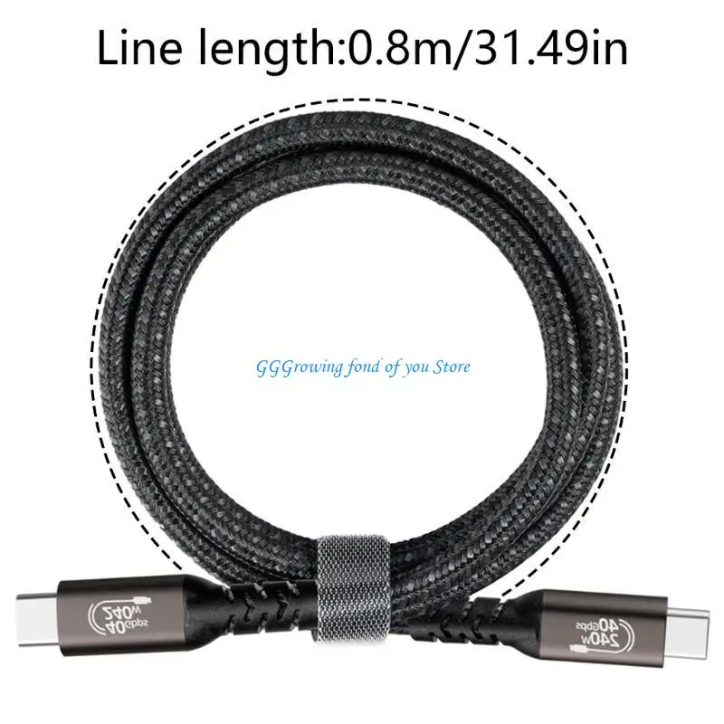 

H9EB USB C Cable USB C to USB C Flexible Cable Support Thunderboltcompatible 4/3,USB4, PD 240W Quickly 8K Video,40Gbps Data