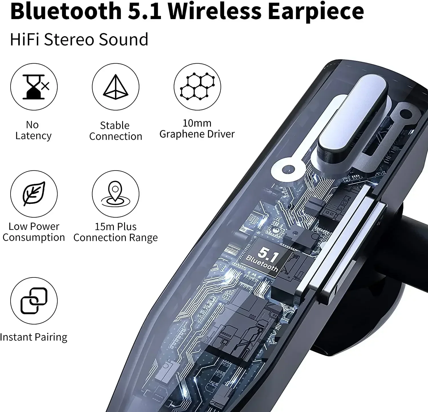 

Wireless Headset Business Ear-mounted Bluetooth-Call Noise Reduction Headphones YYK-525 compatible 5.1 Hands-free