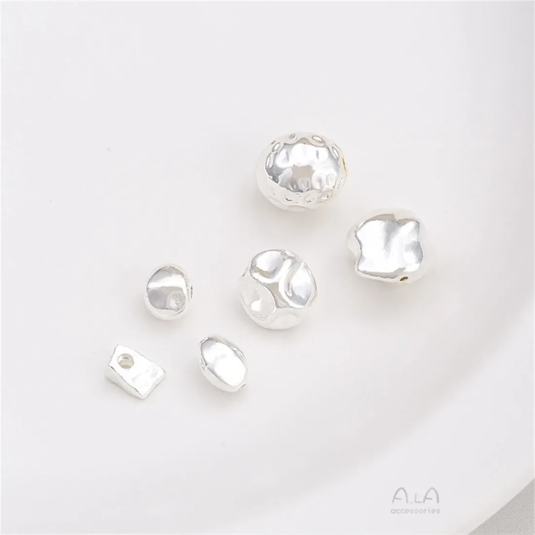 Dikke zilveren vormige stenen parel driehoek kleine gebroken goud gescheiden kralen onregelmatige losse kralen DIY string armband accessoires