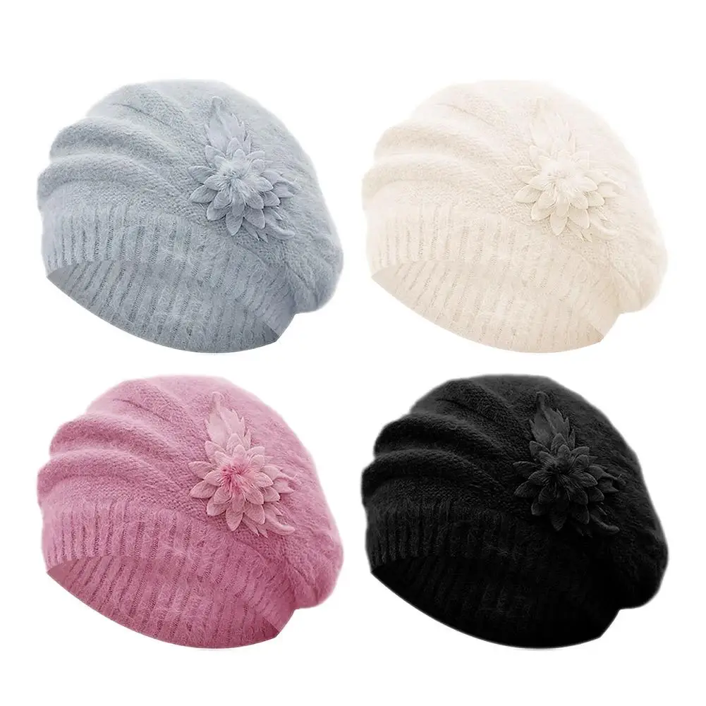 Winter Women\'s Beret Hat - Korean Fashion Thick Rabbit Hair Knit Beret for Young Women, Warm and Stylish Woolen Hat