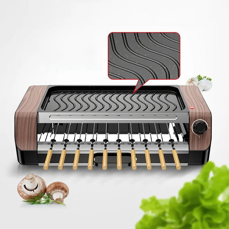 Macchina per barbecue rotante automatica senza fumo per uso domestico, barbecue domestico, hot dog, macchina per barbecue con spiedini di montone
