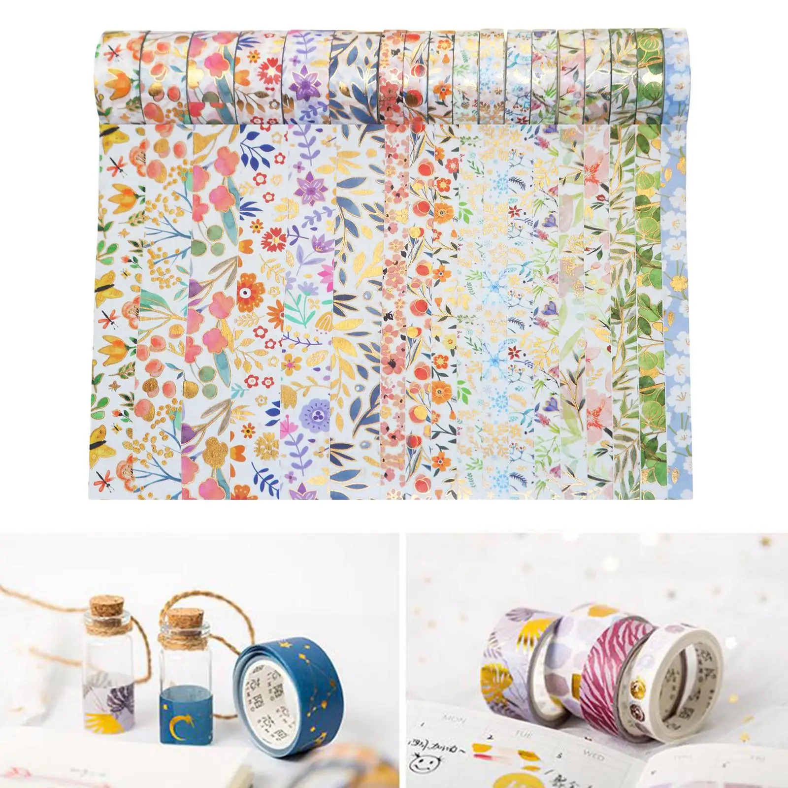 20 pezzi Washi Tape Set nastro adesivo decorativo per arti, forniture, pianificatori, album, carte/confezioni regalo