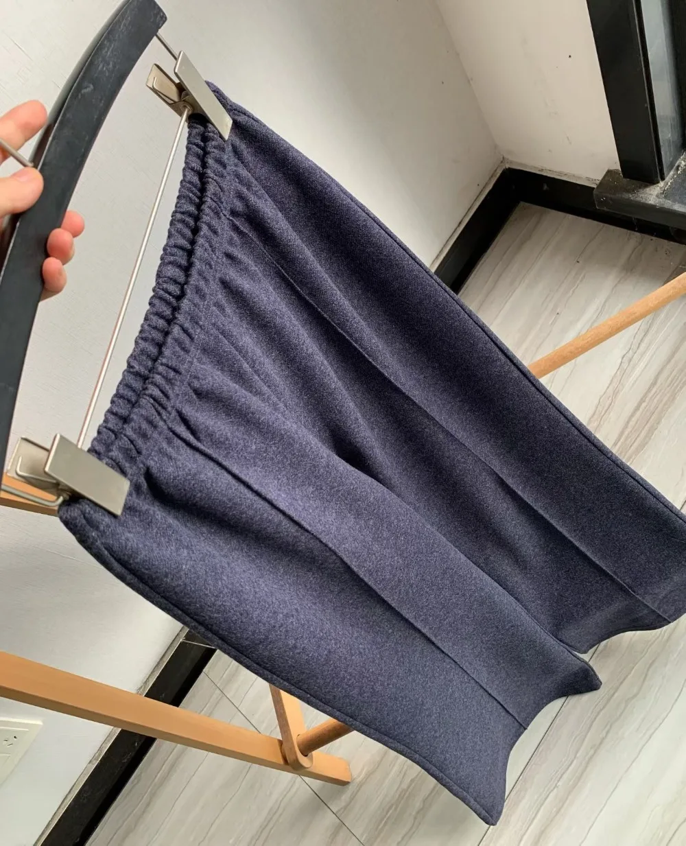 Autumn New Elastic Drawstring Waist Wide Leg High Waist Straight Pants Versatile Casual Long Pants