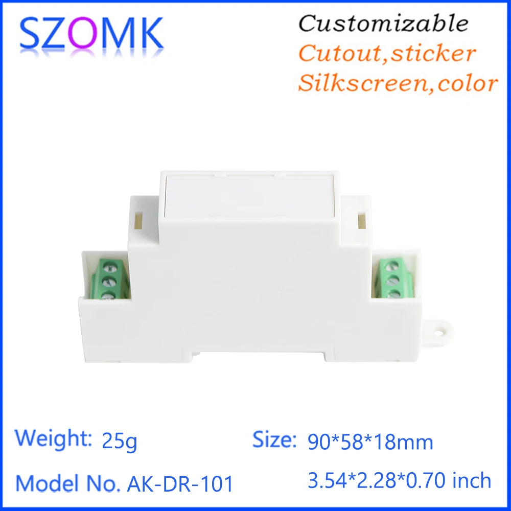 SZOMK 1Pcs/lot din rail junction box  90X58X18mm ABS plastic case enclosure terminal block