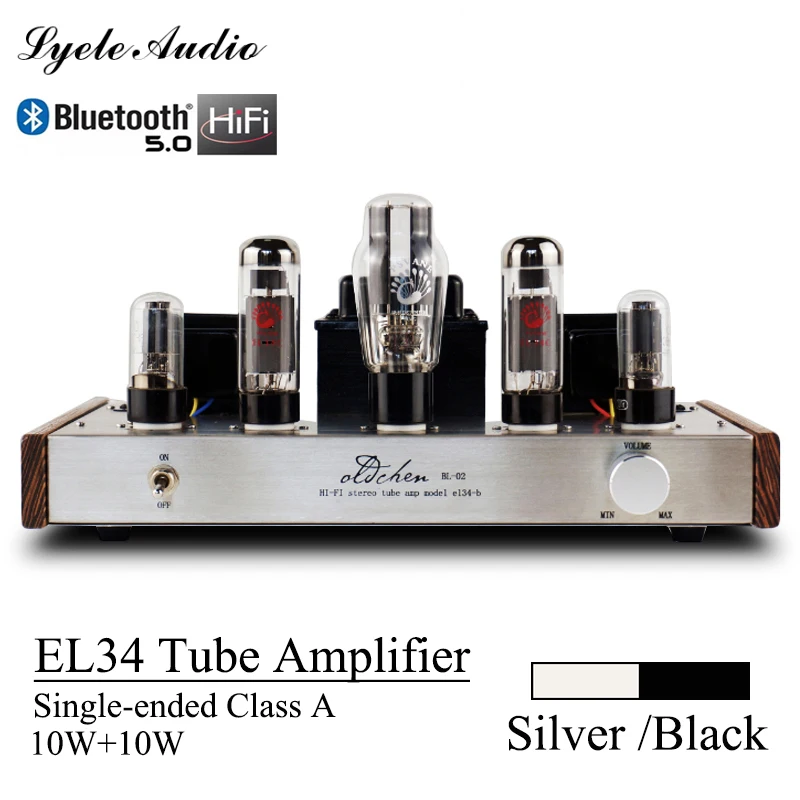 Ламповый усилитель Oldchen EL34 класса А, Hi-Fi усилитель высокой мощности 10 Вт для домашнего кинотеатра, Bluetooth 5.0, высококачественный домашний усилитель.