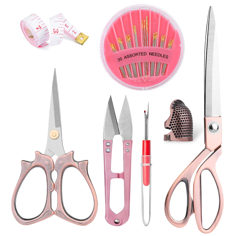 

LMDZ Professional Sewing Tools Set With 3 Types Sewing Scissors Tape Measure Seam Ripper Embroidery Needles Finger Cots