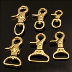 Metal Brass Snap Hook Rotating Traction Buckles Trigger Clips Buckles for Leather Strap Belt Keychain Webbing Pet Leash Hooks