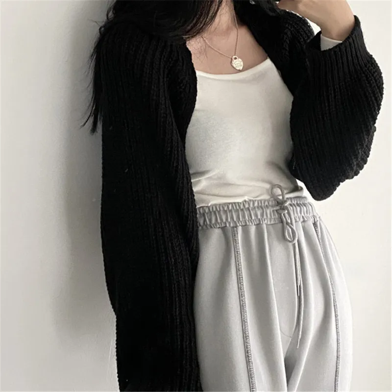 Knitted Shrug for Women Long Sleeve Open Front Bolero Jacket Cropped Cardigan Sweater Teen-girl Y2K 90s Outfit